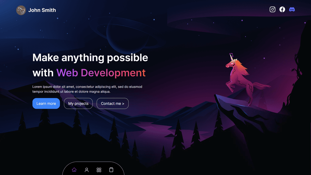 Simple portfolio website for developer
