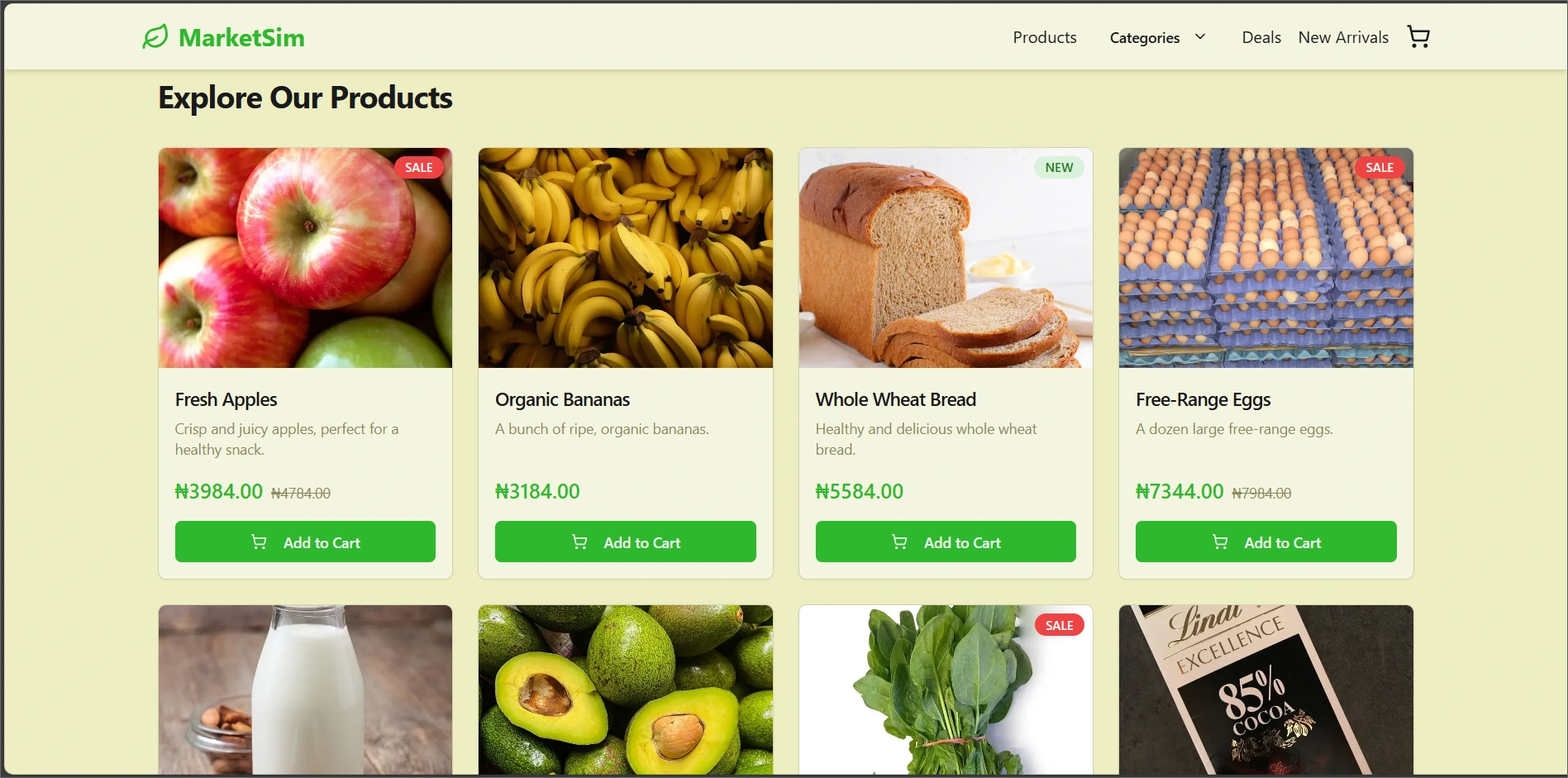 Supermarket website